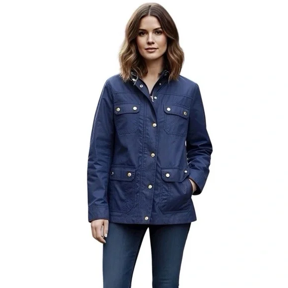 J. Crew Women's Deep Blue Utility Weighted Jacket - Picture 3 of 7
